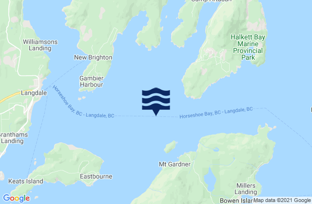 Karte der Gezeiten Howe Sound, Canada