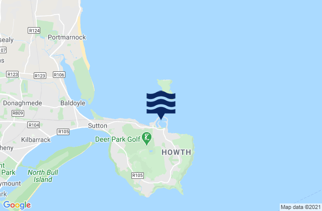 Karte der Gezeiten Howth Harbour, Ireland