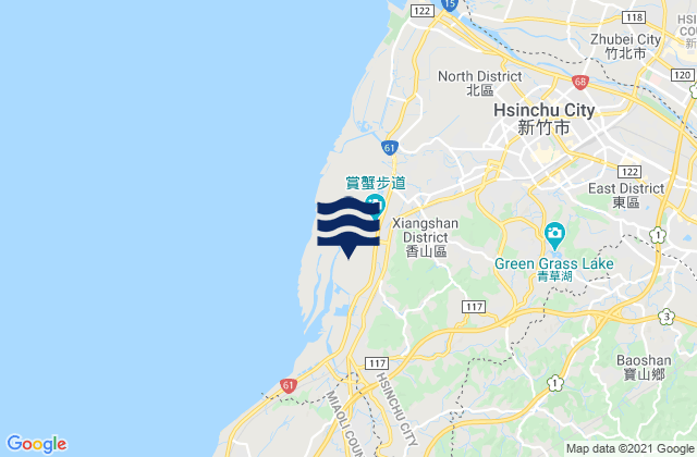 Karte der Gezeiten Hsinchu County, Taiwan