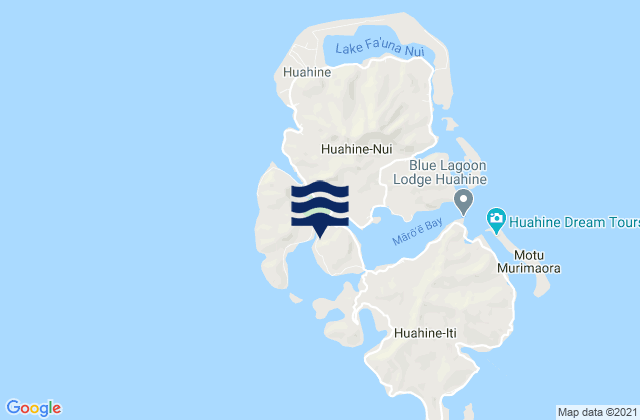 Karte der Gezeiten Huahine, French Polynesia