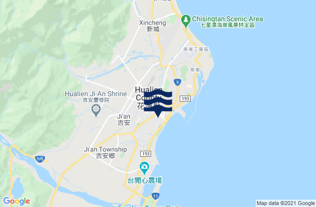 Karte der Gezeiten Hualian, Taiwan