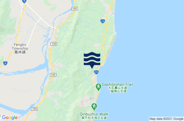 Karte der Gezeiten Hualien, Taiwan