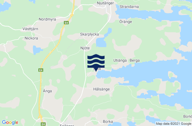 Karte der Gezeiten Hudiksvalls Kommun, Sweden