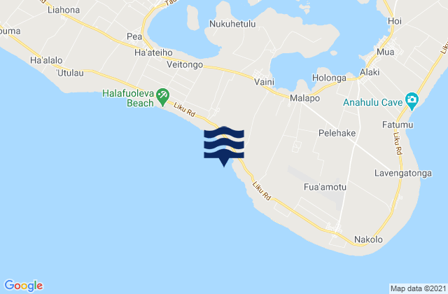 Karte der Gezeiten Hufangalupe Beach, Tonga