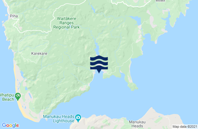 Karte der Gezeiten Huia Bay, New Zealand