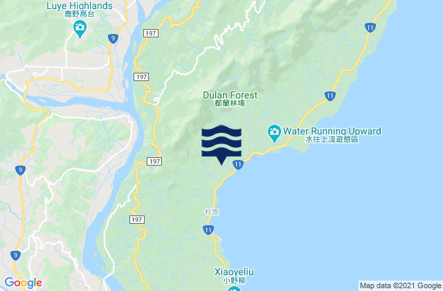 Karte der Gezeiten Huludao, Taiwan