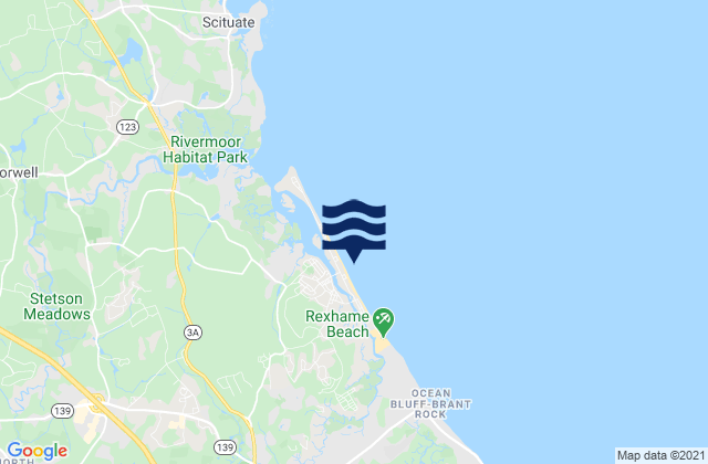 Karte der Gezeiten Humarock Beach, United States