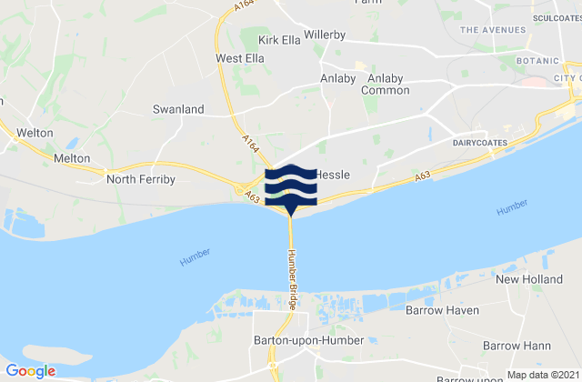Karte der Gezeiten Humber Bridge, United Kingdom