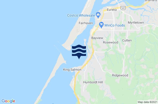 Karte der Gezeiten Humboldt Bay, United States