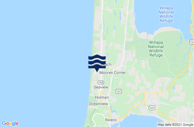 Karte der Gezeiten Hungry Harbor., Columbia River, United States