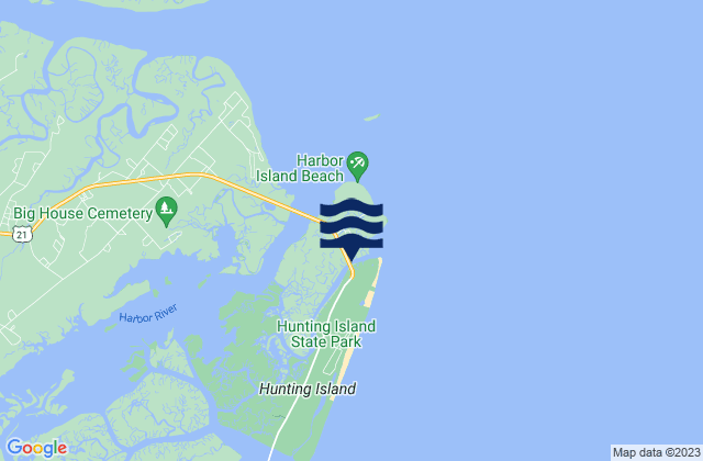 Karte der Gezeiten Hunting Island, United States