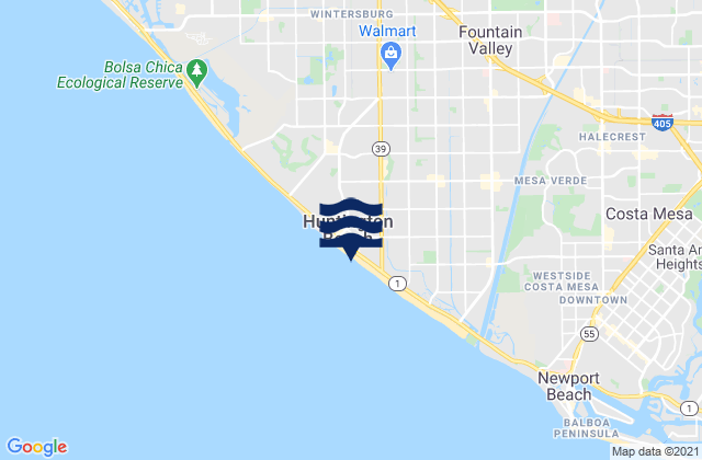 Karte der Gezeiten Huntington City Beach, United States