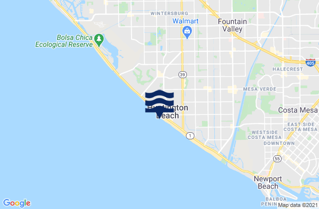Karte der Gezeiten Huntington Pier, United States