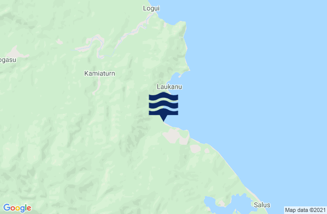 Karte der Gezeiten Huon Gulf, Papua New Guinea
