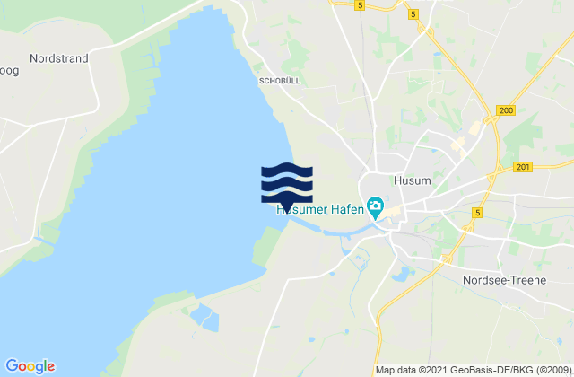 Karte der Gezeiten Husum, Denmark