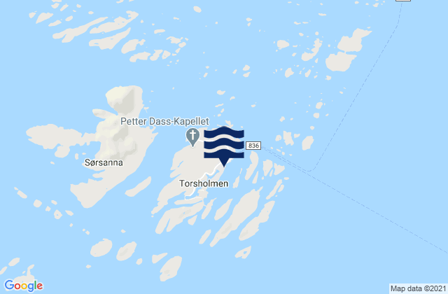 Karte der Gezeiten Husøya, Norway