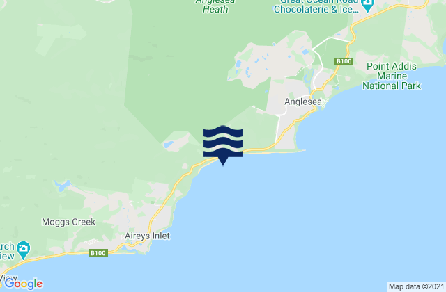 Karte der Gezeiten Hut Gulley (Guvvos), Australia