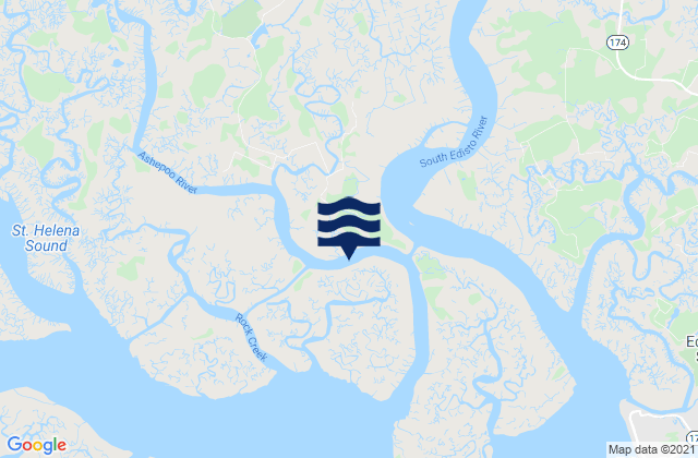Karte der Gezeiten Hutchinson Island Ashepoo River, United States