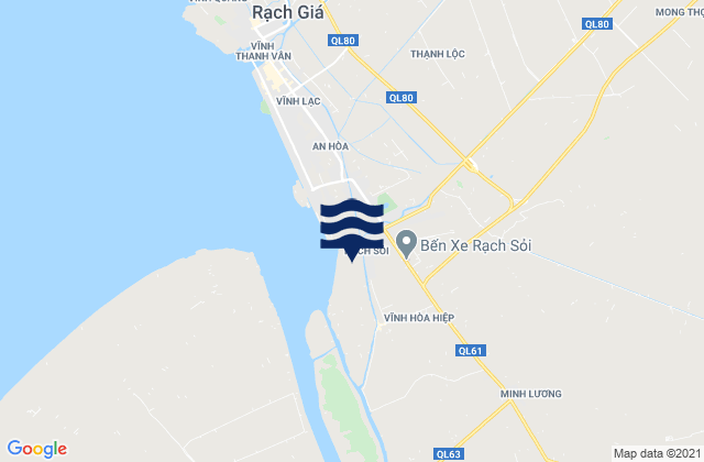 Karte der Gezeiten Huyện Châu Thành, Vietnam