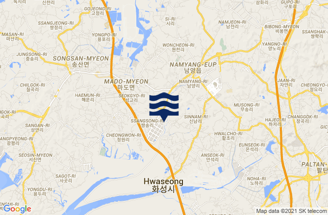 Karte der Gezeiten Hwaseong-si, South Korea