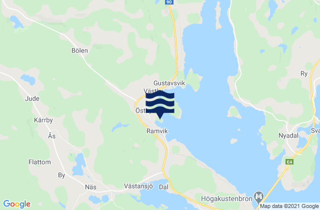 Karte der Gezeiten Härnösands Kommun, Sweden