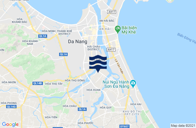Karte der Gezeiten Hòa Vang, Vietnam