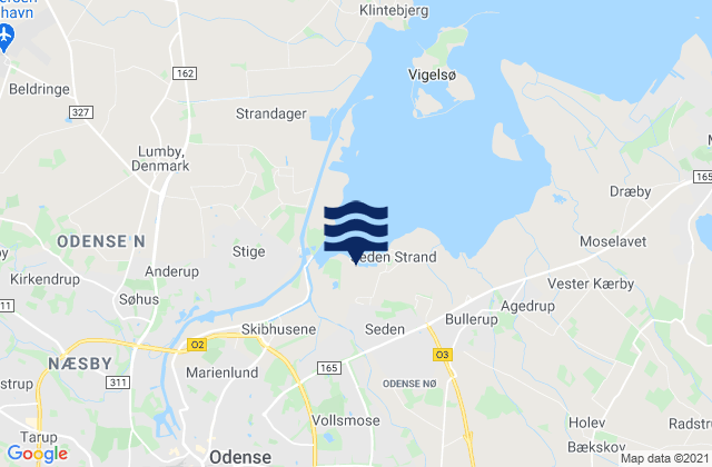 Karte der Gezeiten Højby, Denmark