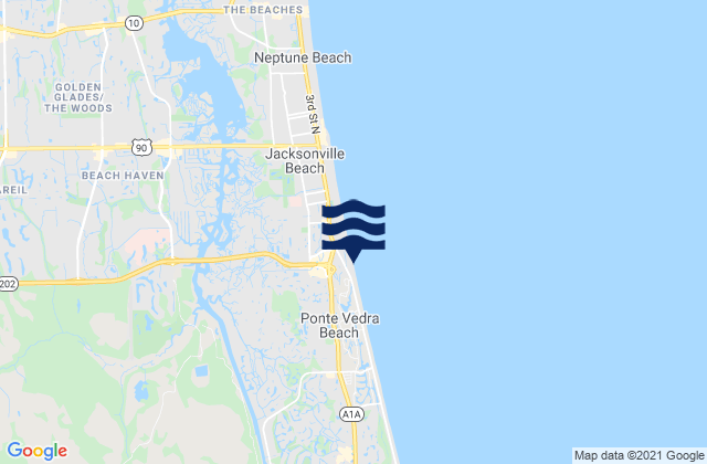 Karte der Gezeiten I-295 Bridge (St Johns River), United States