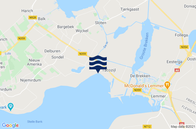 Karte der Gezeiten IJlst, Netherlands