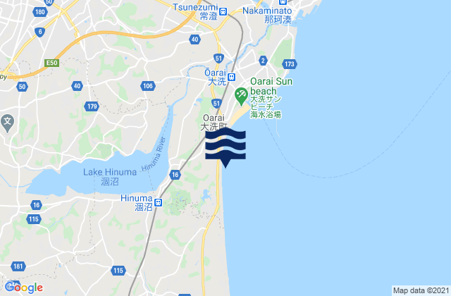 Karte der Gezeiten Ibaraki, Japan