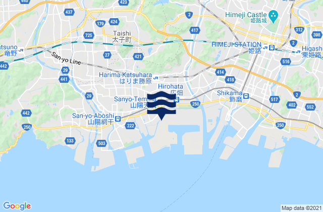 Karte der Gezeiten Ibo-gun, Japan