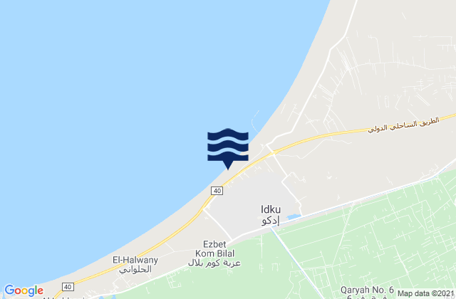 Karte der Gezeiten Idkū, Egypt