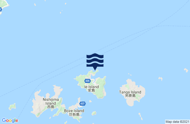 Karte der Gezeiten Ie Shima, Japan