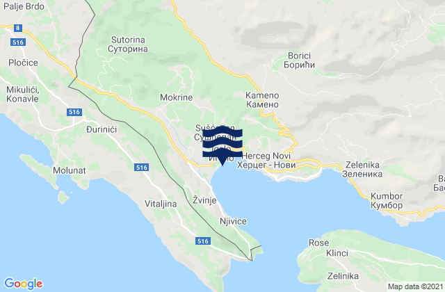 Karte der Gezeiten Igalo, Montenegro