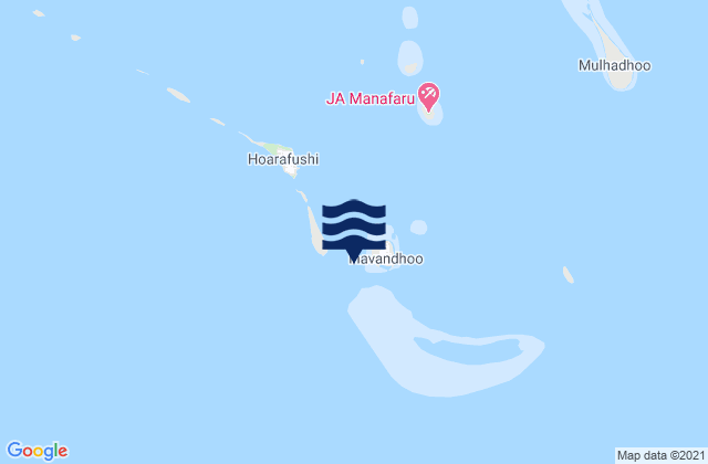 Karte der Gezeiten Ihavandu Maldive Islands, India