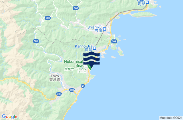 Karte der Gezeiten Ikumihama, Japan