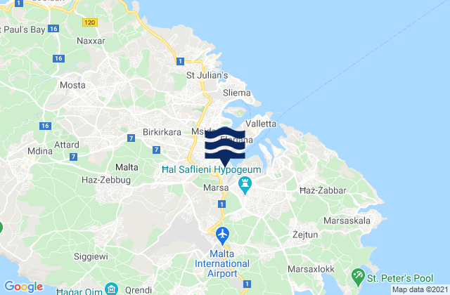 Karte der Gezeiten Il-Marsa, Malta