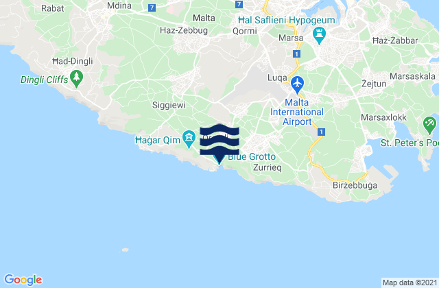 Karte der Gezeiten Il-Qrendi, Malta