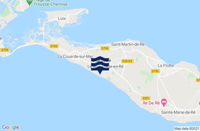 Karte der Gezeiten Ile de Re - Le lizay, France