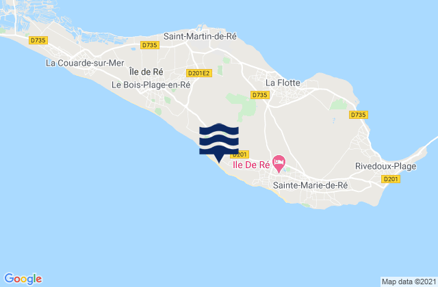 Karte der Gezeiten Ile de Re - Les Grenettes, France