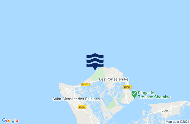 Karte der Gezeiten Ile de Re - Petit Bec, France