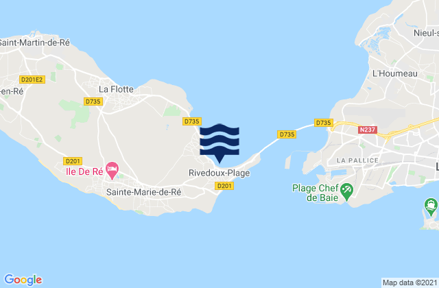 Karte der Gezeiten Ile de Re - Rivedoux, France