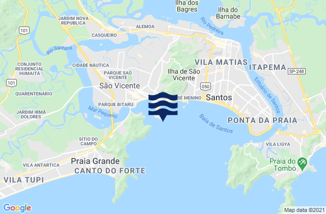 Karte der Gezeiten Ilha Porchat, Brazil