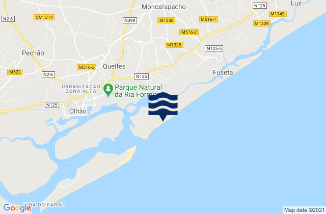 Karte der Gezeiten Ilha da Armona, Portugal
