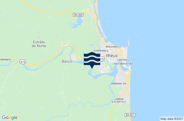 Karte der Gezeiten Ilhéus, Brazil
