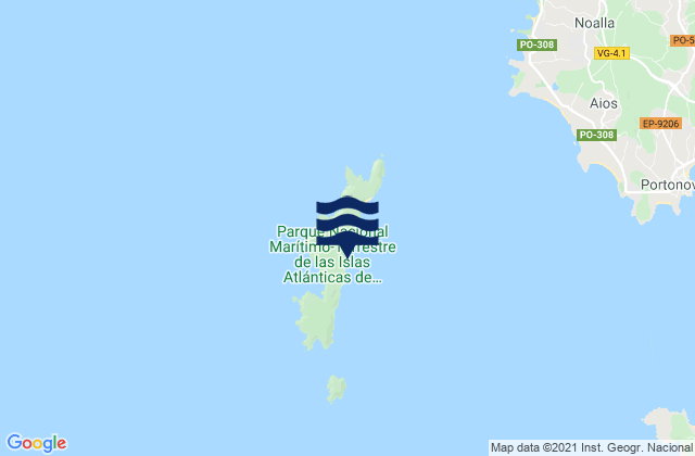 Karte der Gezeiten Illa de Ons, Spain