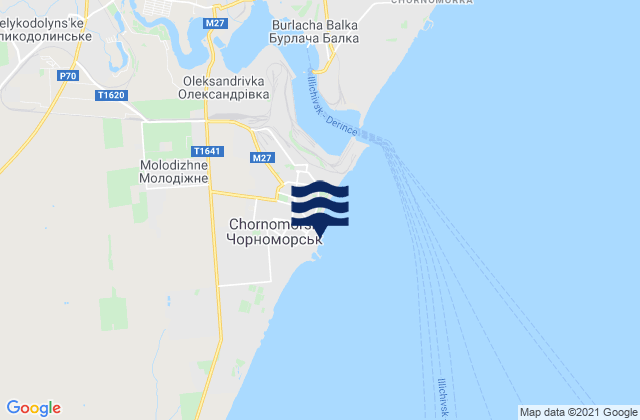Karte der Gezeiten Illichivsk, Ukraine