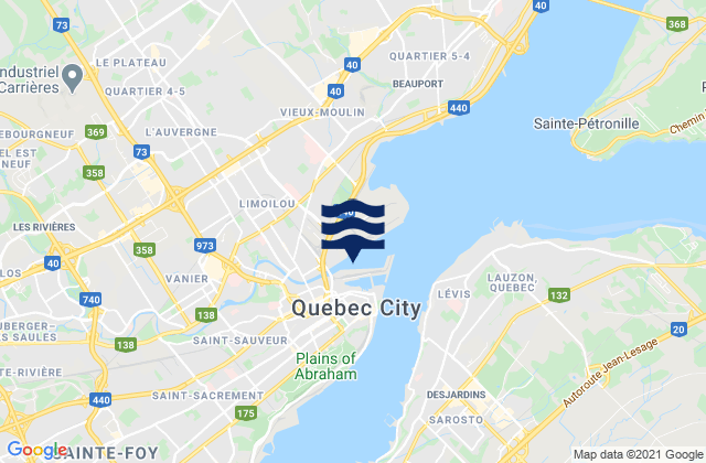 Karte der Gezeiten Immigration Wharf, Canada