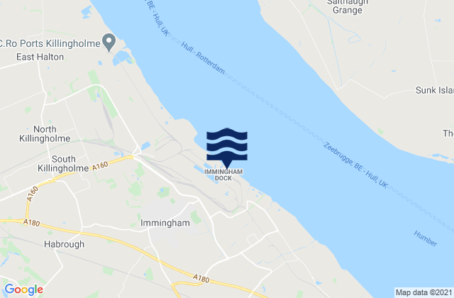 Karte der Gezeiten Immingham Dock, Humberside, United Kingdom