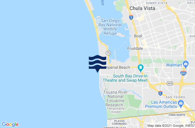 Karte der Gezeiten Imperial Beach, Mexico